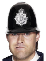 Police Helmet, Black, Plastic with Badge