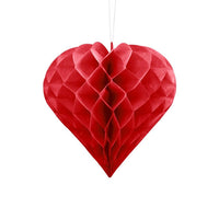 Red Honeycomb Tissue Paper Heart (20cm)