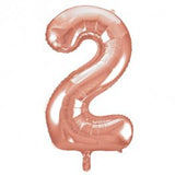 Large Rose Gold Number 2 Balloon