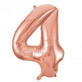 Large Rose Gold Number 4 Balloon
