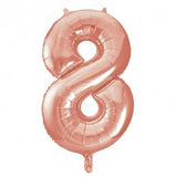 Large Rose Gold Number 8 Balloon