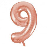 Large Rose Gold Number 9 Balloon