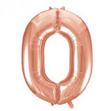 Large Rose Gold Number 0 Balloon