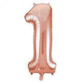 Large Rose Gold Number 1 Balloon
