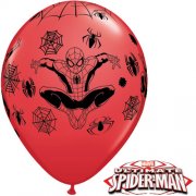 11" Spider Man Latex Balloons (Pack 6) Uninflated