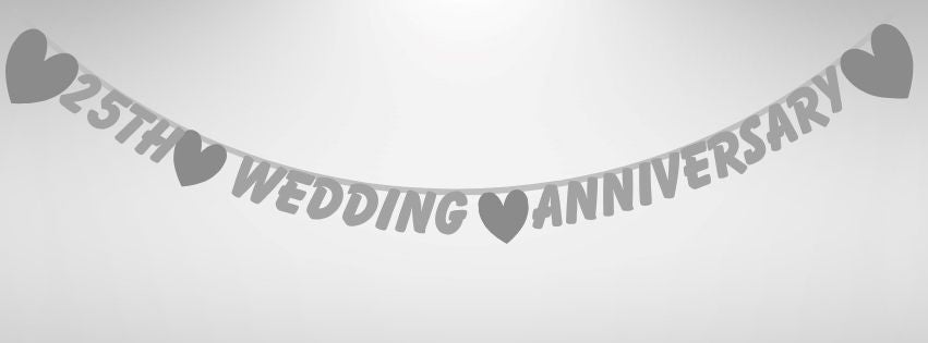 Happy 25th Anniversary Glitter Card Letter Banner
