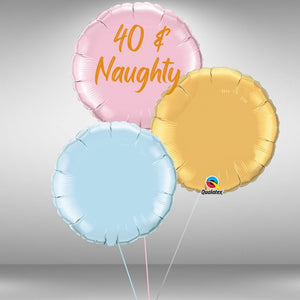 40 & Naughty round foil balloon cluster
