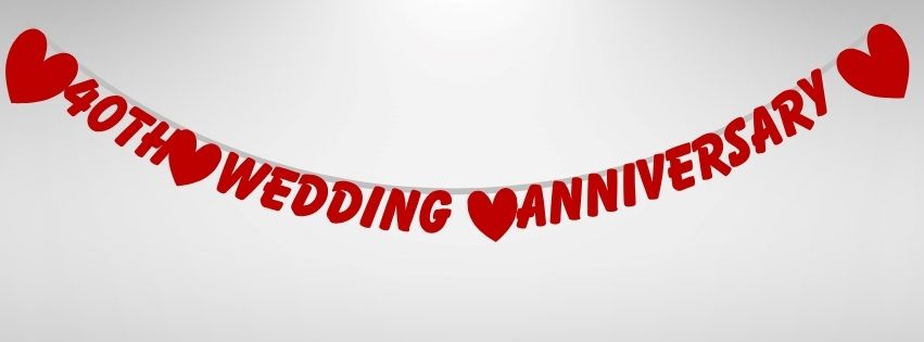 Happy 40th Anniversary Glitter Card Letter Banner 