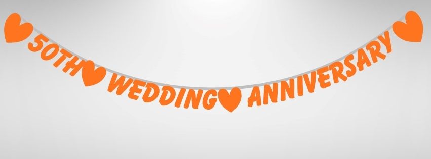 Happy 50th Anniversary Glitter Card Letter Banner 