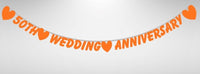 Happy 50th Anniversary Glitter Card Letter Banner 