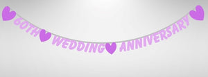 Happy 60th Anniversary Glitter Card Letter Banner 