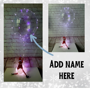Elf Arrival light up balloon with clear lights 