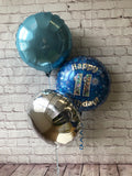Age 11 Birthday Blue Balloon Cluster
