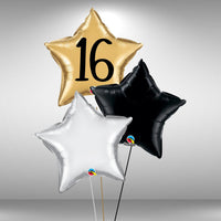 Age 16 star foil balloon cluster