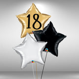 18th star foil balloon cluster