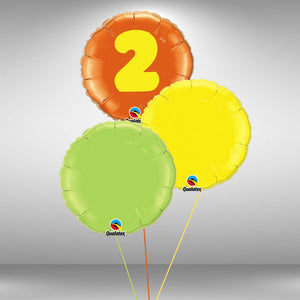Age 2 foil balloon cluster
