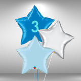 Age 3 Customisable Star Balloon Set