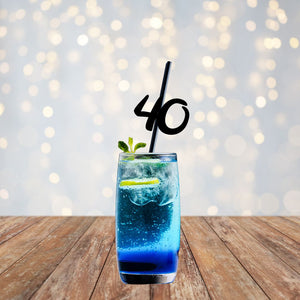 Age 40 Drinking Straws