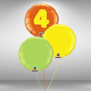 Age 4 foil balloon cluster