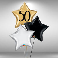 50 foil star balloon cluster