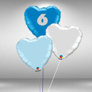 Age 6 Customisable Heart Balloon Set