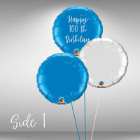 Age 100 Customisable Happy Birthday Round Balloon Set