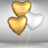 Personalised heart balloon cluster