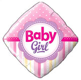 Baby Girl Diamond Shaped Foil Balloon