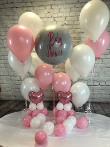 Baby Shower Balloons Pink & White