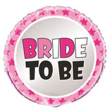 18" Bride To Be Pink & Silver Foil Balloon