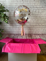 Balloon In a Box - Clear Bubble Balloon Containing Confetti With Tassel - Large Size
