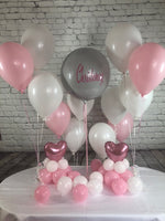 Christening Balloon Party Package Pink & White