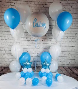 Christening Balloon Package Blue and White