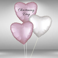 Customisable Christening Heart Balloon Set