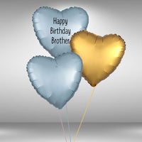 Customisable Happy Birthday Brother Heart Balloon Set