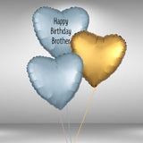 Customisable Happy Birthday Brother Heart Balloon Set