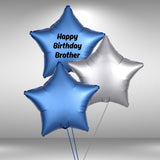 Customisable Happy Birthday Brother Star Balloon Set