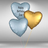 Customisable Happy Birthday Dad Heart Balloon Set