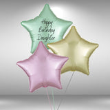 Customisable Happy Birthday Daughter Star Balloon Set