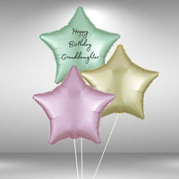 Customisable Happy Birthday Granddaughter Star Balloon Set