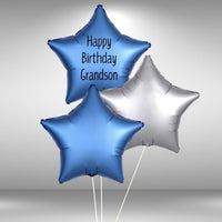 Customisable Happy Birthday Grandson Star Balloon Set