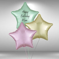 Customisable Happy Birthday Mum Star Balloon Set