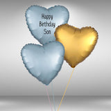 Customisable Happy Birthday Son Heart Balloon Set