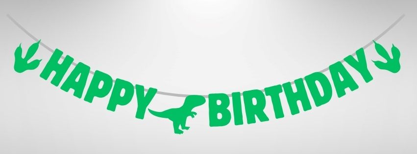 Dinosaur Happy Birthday Glitter Card Letter Banner