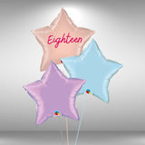 Eighteen star foil balloon cluster