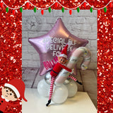 Elf Arrival Star Foil Balloon Centrepiece Pink - Elf included
