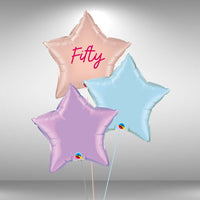 Fifty star foil balloon cluster