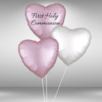 Customisable First Holy Communion Heart Balloon Set