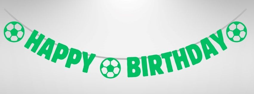 Football Happy Birthday Glitter Card Letter Banner