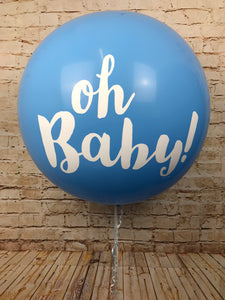 Giant Blue Oh Baby Print Balloon